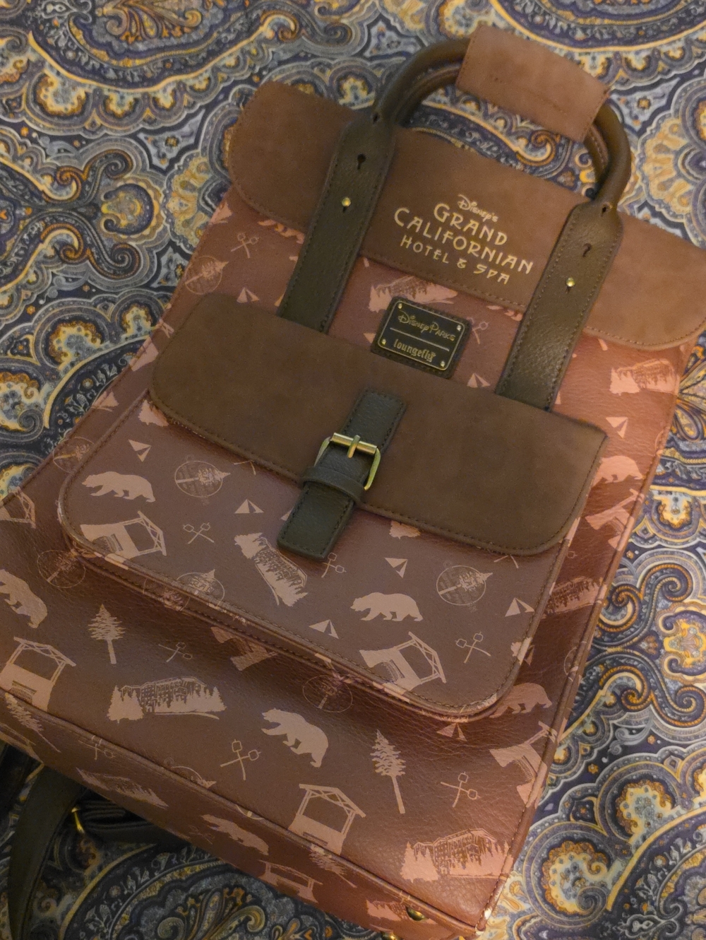 Disney Grand Califoirna Hotel And Spa Brown Backpack Disney Land